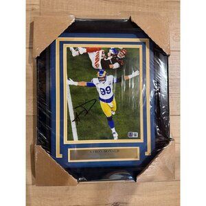 Aaron Donald signed autographed SBLVI Sack 8x10 Photo Framed Beckett Witness